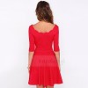 TE018HES Europe fashion sexy petals neckline half sleeve dress