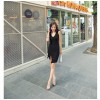 TE019SDHS Summer new style pure color model irregular sleeveless dress