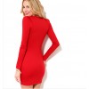 TE021HES Europe fashion night club slim waist long sleeve dress