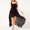 TE022HES Europe fashion irregular hem elegant chiffon dress