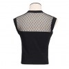 TE033HES Europe fashion transparent gauze splicing midriff sleeveless tops