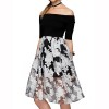 TE037HES Europe fashion elegant off shoulder boat neck formal dress