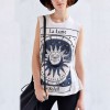 TE050HES Europe fashion print sleeveless T-shirt