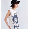 TE050HES Europe fashion print sleeveless T-shirt