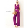 TE052HES Europe fashion deep v-neck sleeveless jumpsuit