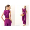 TE052HES Europe fashion deep v-neck sleeveless jumpsuit