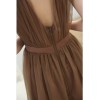 TE0780 Korean fashion grenadine twist halter backless dress