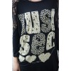 TE10022TT Letters Printing Lace Shoulder Large Size T-shirt