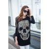 TE10023TT Korean Style Skull Printing Hollow out Shoulder Large Size T-shirt