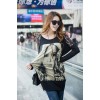 TE10025TT Portrait Printing Lace Shoulder Large Size T-shirt