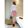 TE1010 Organza stripes splicing chiffon shirt