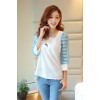 TE1010 Organza stripes splicing chiffon shirt