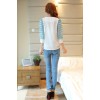 TE1010 Organza stripes splicing chiffon shirt