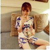 TE1134DD Doraemon cartoon print short sleeve t-shirt with short pajamas