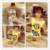 TE1134DD Doraemon cartoon print short sleeve t-shirt with short pajamas