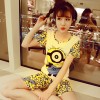 TE1134DD Doraemon cartoon print short sleeve t-shirt with short pajamas