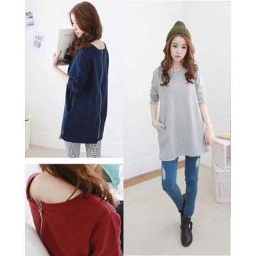 TE1158TG Korean fashion casual dot splicing long sleeve t-shirt