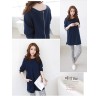 TE1158TG Korean fashion casual dot splicing long sleeve t-shirt