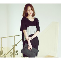 TE1251 Korean fashion loose batwing long t-shirt