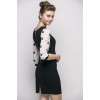 TE2602NS Temperament slim chiffon splicing sleeve long dress