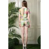 TE2606NS Europe fashion chiffon print casual tops with shorts two pieces suit