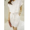 TE2612 Korean fashion pure color lacing slim wait temperament dress