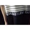 TE2649MZY Korean fashion slim stripes splicing letters print short sleeve dress