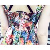 TE376 Fashion style colored portrait print slim waist dress