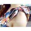 TE376 Fashion style colored portrait print slim waist dress