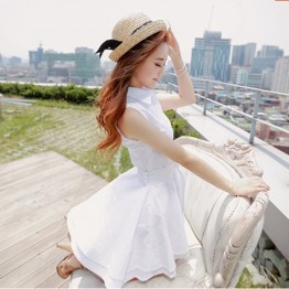 TE5605 Slim waist fresh shirt collar dress