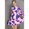 TE5801NS Europe fashion casual print loose tops with skirt