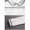 TE5818NS Lace splicing doll collar long sleeve shirt with print skirt