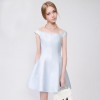 TE5827NS Sweet boat neck off shoulder slim waist dress