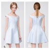 TE5827NS Sweet boat neck off shoulder slim waist dress