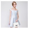 TE5827NS Sweet boat neck off shoulder slim waist dress