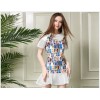 TE5829NS Europe fashion print splicing slim dress