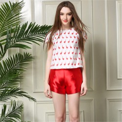 TE5831NS Europe fashion animal print tops with shorts two pieces suit