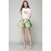 TE5833NS Europe fashion print short sleeve tops with shivering skirt two pieces suit