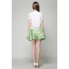 TE5833NS Europe fashion print short sleeve tops with shivering skirt two pieces suit