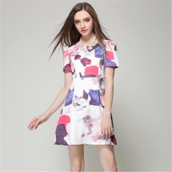 TE5834NS Europe fashion print one piece dress