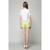 TE5835NS Hollow out grenadine splicing chiffon shirt with casual straight shorts