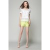 TE5835NS Hollow out grenadine splicing chiffon shirt with casual straight shorts