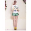 TE5838NS Summer slim casual dot wide leg shorts