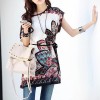 TE5965 Large size national fashion print long T-shirt