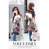 TE5965 Large size national fashion print long T-shirt