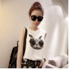TE6091XPG Trendy sunglasses cat print sleeveless vest