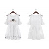 TE6092B Sexy off shoulder embroidery temperament dress