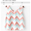 TE6113XPG Fresh wave pattern chiffon sleeveless tops