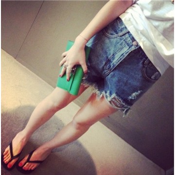 TE6136HX Summer slim joker holes denim shorts