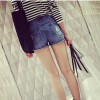 TE6231ZC European street fashion roll off joker denim shorts